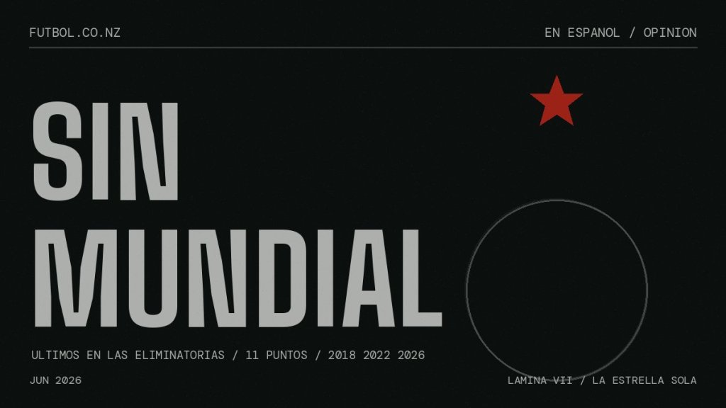 Una estrella roja solitaria sobre fondo oscuro con el texto SIN MUNDIAL: Chile fuera del Mundial 2026